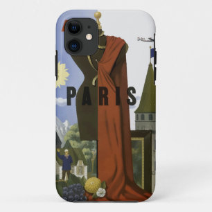 Vlieg Parijs Frankrijk Vintage Travel Poster Case-Mate iPhone Case