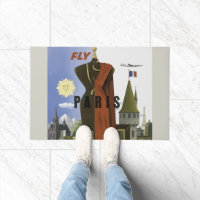 Vlieg Parijs Frankrijk Vintage Travel Poster