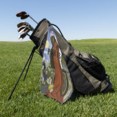 Vlieg Parijs Frankrijk Vintage Travel Poster Golfhanddoek (Groen)