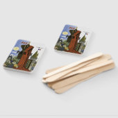 Vlieg Parijs Frankrijk Vintage Travel Poster Handwaaier (Niet-gemonteerd)