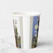 Vlieg Parijs Frankrijk Vintage Travel Poster Papieren Bekers (Links)