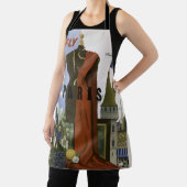 Vlieg Parijs Frankrijk Vintage Travel Poster Schort (Insitu)