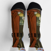 Vlieg Parijs Frankrijk Vintage Travel Poster Sokken (Top)