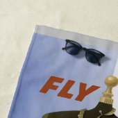 Vlieg Parijs Frankrijk Vintage Travel Poster Strandlaken (In situ)