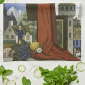 Vlieg Parijs Frankrijk Vintage Travel Poster Theedoek (Gevouwen)