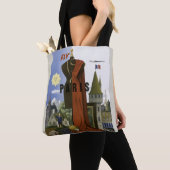 Vlieg Parijs Frankrijk Vintage Travel Poster Tote Bag (Dichtbij)