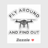Vlieg rond en ontdek de grappige drone-piloot sticker (Vel)