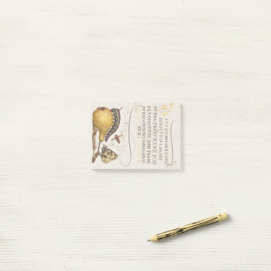 Vlieg, rups, peer en duizendpoot vanaf Mira Post-it® Notes (Op bureau)