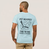Vlieg tegen de wind ontwerp t-shirt (Achterkant volledig)