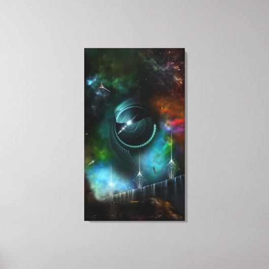 Vlieg van de Corbius Fractal Wrapped Canvas print (Voorkant)