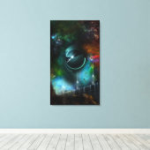 Vlieg van de Corbius Fractal Wrapped Canvas print (Insitu (Houten vloer))