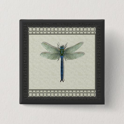 Vlieg van de Dragonfly-Mode Vierkante Button 5,1 Cm (Voorkant)