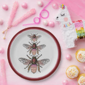 Vlieg van de glitterbijen papieren bordje (Feest)