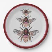 Vlieg van de glitterbijen papieren bordje (Voorkant)