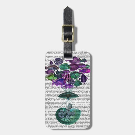 Vlieg van de luchtballon van de vis bagagelabel (Voorkant verticaal)