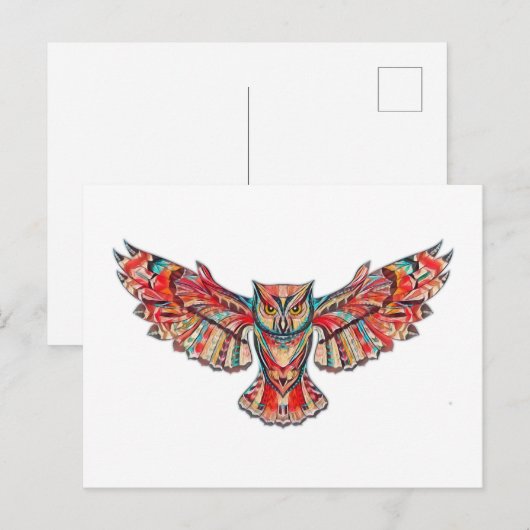 Vlieg van de uil briefkaart (Voorkant / Achterkant)