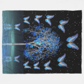 Vlieg van vlinderstang fleece deken (Voorkant (Horizontaal))