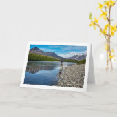 Vlieg Vissen in het meer Custom Foto Groet Kaart (Gele Bloem)