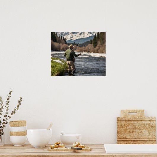 Vlieg Vissen Muur Art Print (Keuken)