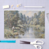 Vlieg Vissen op de rivier Decoupage Tissuepapier (Craft)