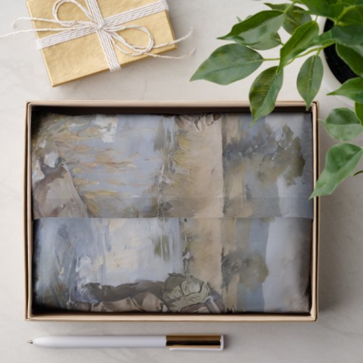 Vlieg Vissen op de rivier Decoupage Tissuepapier (Geschenk)