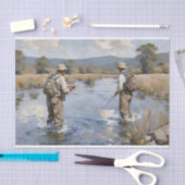 Vlieg Vissen op de rivier Decoupage Tissuepapier (Craft)