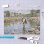 Vlieg Vissen op de rivier Decoupage Tissuepapier (Craft)