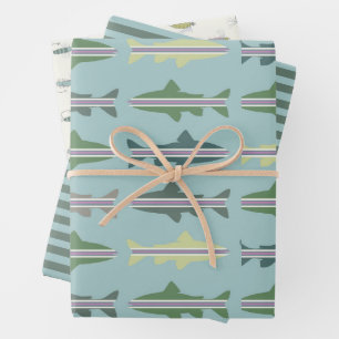 Vlieg Vissen Regenboogforel Gift Wrap Set Inpakpapier Vel