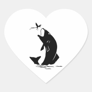 Vlieg Vissen Vissprong Larvea Haak Visser Gift Hart Sticker