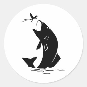 Vlieg Vissen Vissprong Larvea Haak Visser Gift Ronde Sticker