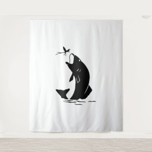 Vlieg Vissen Vissprong Larvea Haak Visser Gift Wandkleed