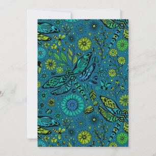 Vlieg, vlieg dragonfly op blauw