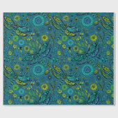 Vlieg, vlieg dragonfly op blauw cadeaupapier (Vlak)