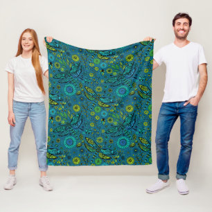 Vlieg, vlieg dragonfly op blauw fleece deken