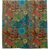 Vlieg, vlieg dragonvlieg op bruin douchegordijn (Voorkant)