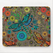 Vlieg, vlieg dragonvlieg op bruin muismat (Voorkant)