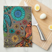 Vlieg, vlieg dragonvlieg op bruin theedoek (Quarter Fold)