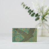 Vlieg, vogel op  digitale kunst visitekaartje (Staand voorkant)