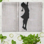 Vlieg weg Klein meisje Graffiti Art Dish Towel Theedoek (Gevouwen)