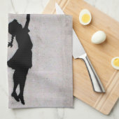 Vlieg weg Klein meisje Graffiti Art Dish Towel Theedoek (Quarter Fold)