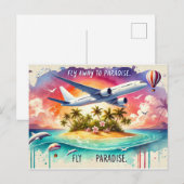Vlieg weg naar het paradijs briefkaart (Voorkant / Achterkant)