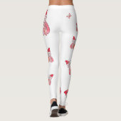 Vlieg weg om gelukkig roze witte vlinder Leggings  (Achterkant)