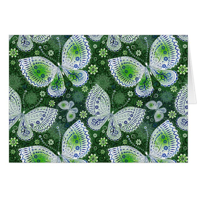 Vlieg weg Paisley Butterfly Print groen (Voorkant Horizontaal)
