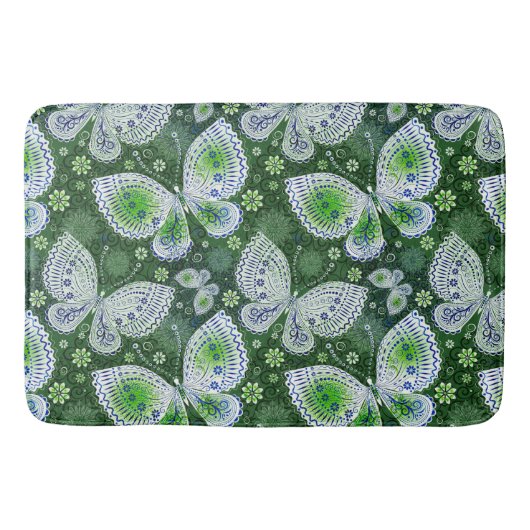 Vlieg weg Paisley Butterfly Print groen Badmat (Voorkant)