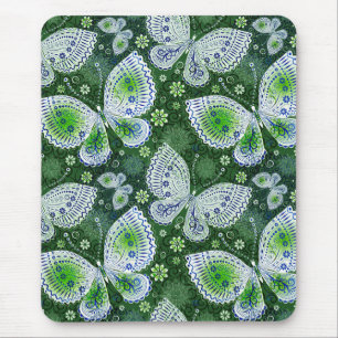 Vlieg weg Paisley Butterfly Print groen Muismat