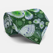 Vlieg weg Paisley Butterfly Print groen Stropdas (Opgerold)