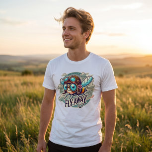 Vlieg Weg   Schattige Steampunk Piloot Bij Kunst Tri-Blend Shirt