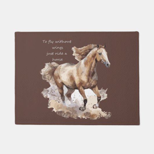 Vlieg zonder vleugels gewoon rijden een paard gewo deurmat (Voorkant)