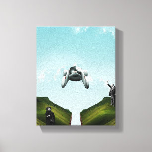 vliegauto canvas afdruk