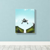 vliegauto canvas afdruk (Insitu (Houten vloer))